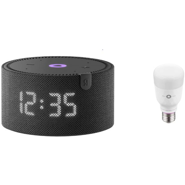 Яндекс Станция Мини 2 с часами черный + Яндекс лампочка Bulb E27 Яндекс YNDX-00018