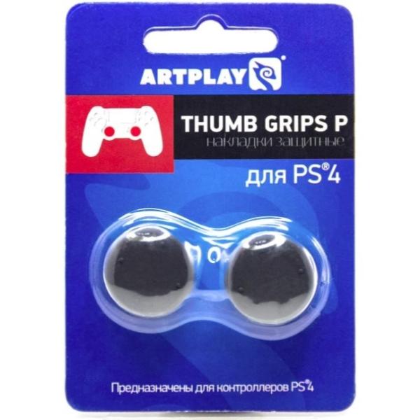 PS4 Накладки Artplays Thumb Grips 2 шт  высокие-вогнутые черные