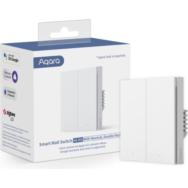 WS-EUK04 Aqara Smart Wall Switch H1. Умный выключатель (с нейтралью, 2 клавиши)