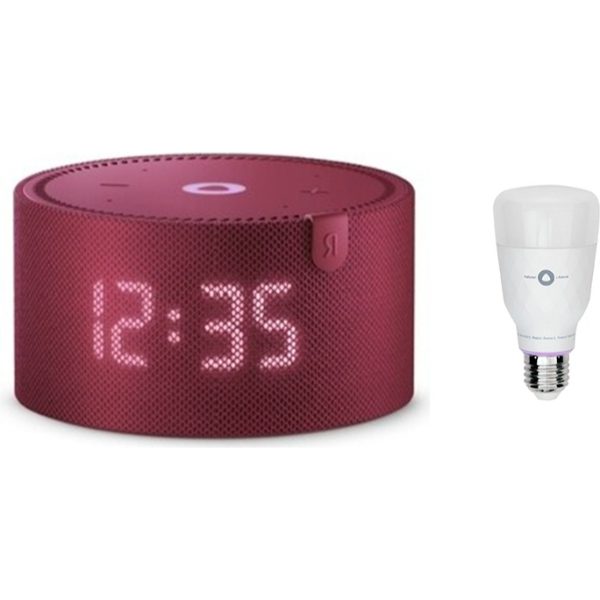 Яндекс Станция Мини 2 с часами красный + Яндекс лампочка Bulb E27 Яндекс YNDX-00018