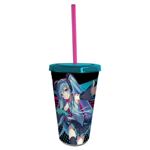 Стакан с крышкой и трубочкой Hatsune Miku Miku 470 мл ABYTUM048