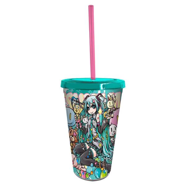 Стакан с крышкой и трубочкой Hatsune Miku Miku 470 мл ABYTUM058