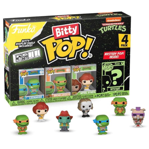 Фигурка Funko Bitty POP! TMNT S1 Leonardo+Michelangelo+April O’Neil+Mystery (1 of 4) 4PK 71507
