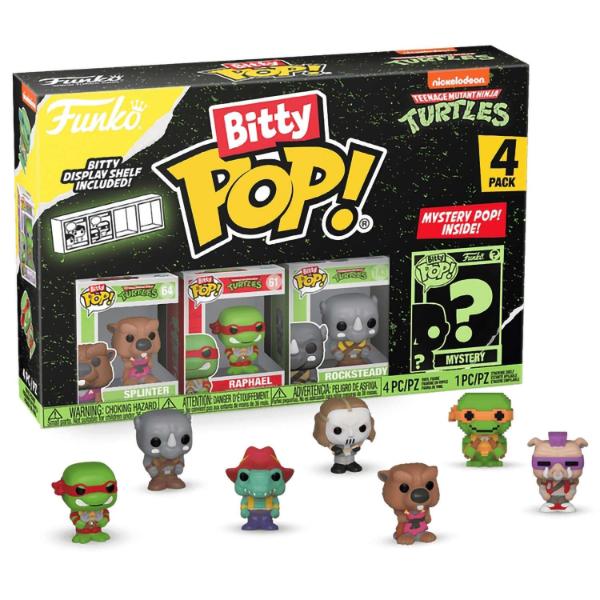 Фигурка Funko Bitty POP! TMNT S3 Splinter+Raphael+Rocksteady+Mystery (1 of 4) 4PK 71509