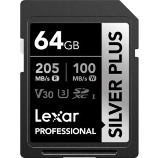 Карта памяти для камер Lexar 64GB SILVER PLUS UHS-I C10 U3 V30 SDXC Card